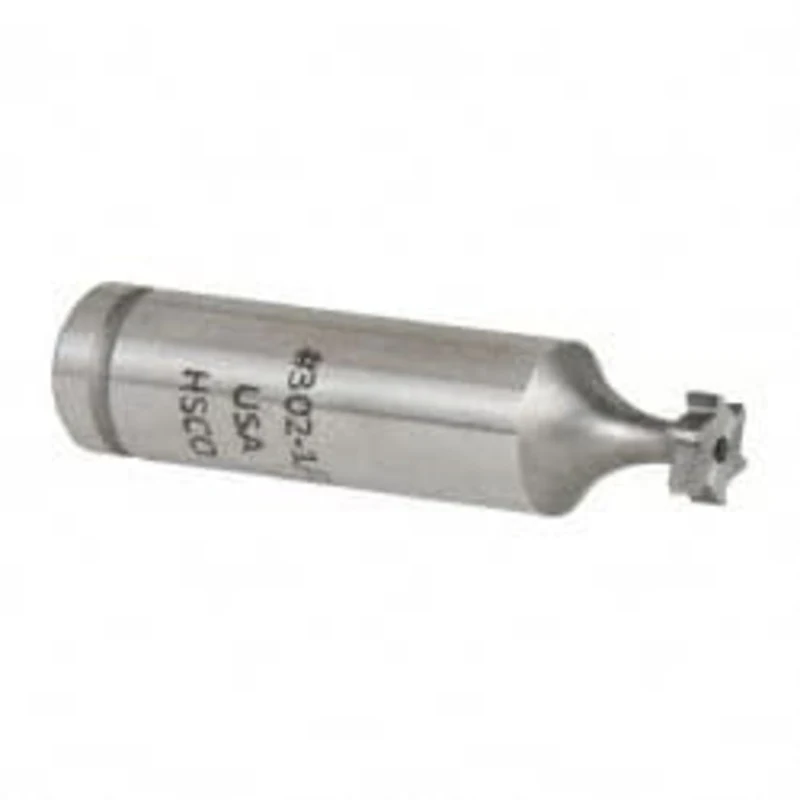 Made in USA ANSI 302-1/2 (Old Std # 207) 5/16 Cut Diam, 3/32 Cut Width, 1/2 Shank, Staggered-Tooth Woodruff Keyseat C...